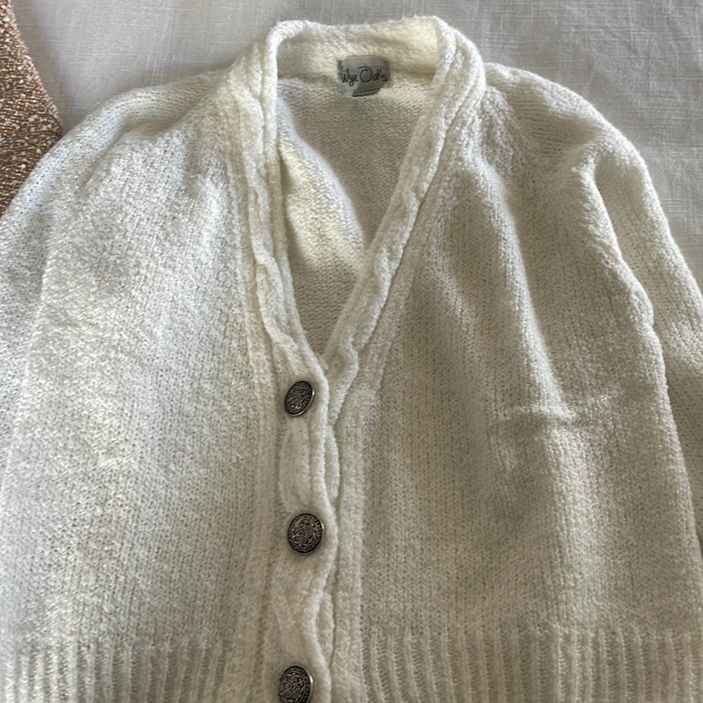 Vintage white cardigan, super versatile and soft goes with everything
